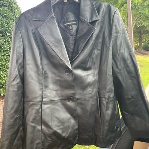 Valerie Stevens 100% Leather Blazer Jacket